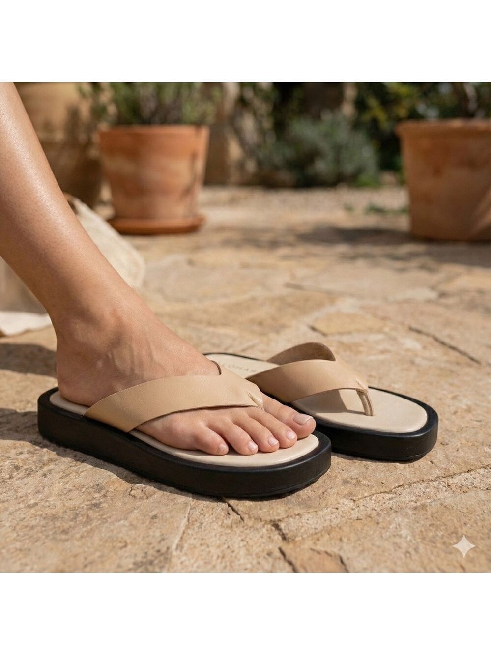 ALOHAS  Genuine Leather Platform Flip-flops NWOT MADE IN SPAIN US Sz 10 - 10.5